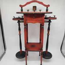 Antique Ashtray 1920's H.T. Cushman Smoking Stand Drawer 3 Ashtrays Match Holder