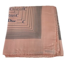 Vintage Christian Dior Scarf Echarpes Pink Geometric Design In Orig. Packaging