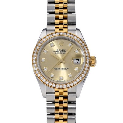 ROLEX Lady-Datejust 28 279383RBR Champagne/diamond WATCH 715432