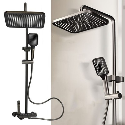 Shower Head Set With Handle Bathroom Rainfall System Wall Mounted Fixtures Rain