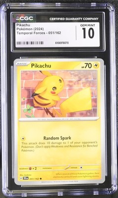 Pokémon tcg 2024 Temporal Forces Pikachu #051/162 CGC 10 | eBay