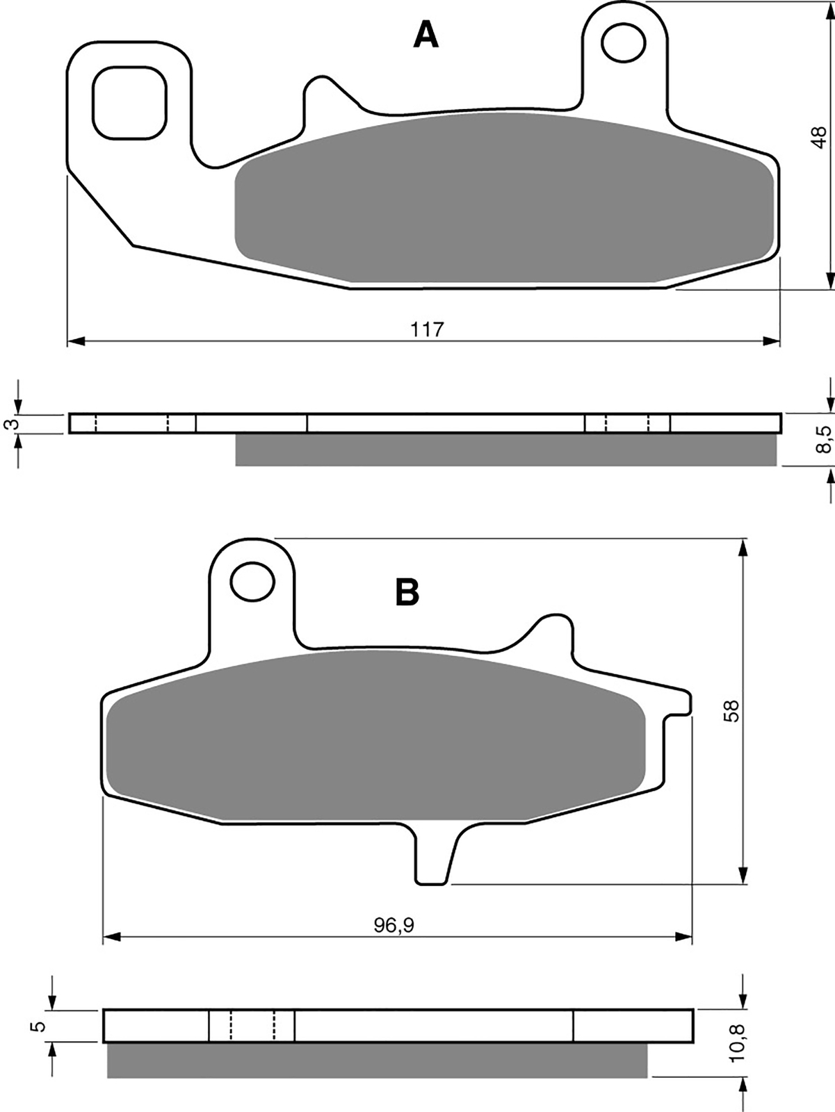 Front & Rear Brake Pads Set For Suzuki DR650 DR 650 SE (1996-2011) - Organic Compound Pads