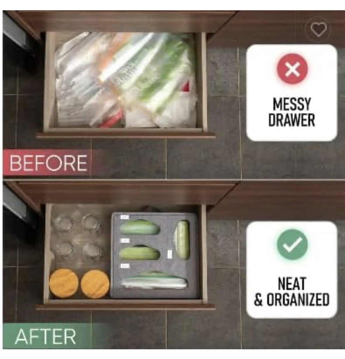 Ziplock Bag Organizer Voor Gallon Quart Snack Sandwich Ziplock Bag Organizer Voor Gallon Quart Snack Sandwich