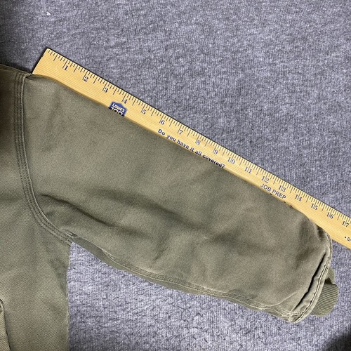 Carhartt Hooded Jacket Youth S 7-8 Moss Green Quilt Lined Duck Canvas Workwear - Picture 6 of 17