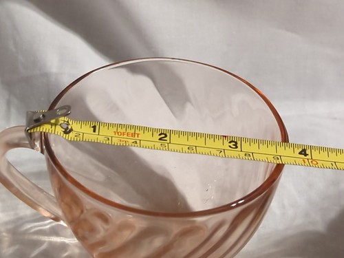 1980 Arcoroc France "Rosaline", rosa Wirbel, 3,5" Teetasse, Vintage - gebraucht  - Bild 6 von 7