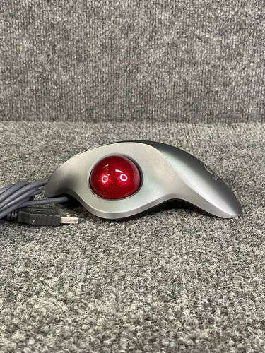 Logitech Marble Mouse T-BB18 USB Wired Trackman Wheel Optical 🖱️⚙️ Gray - Picture 3 of 13