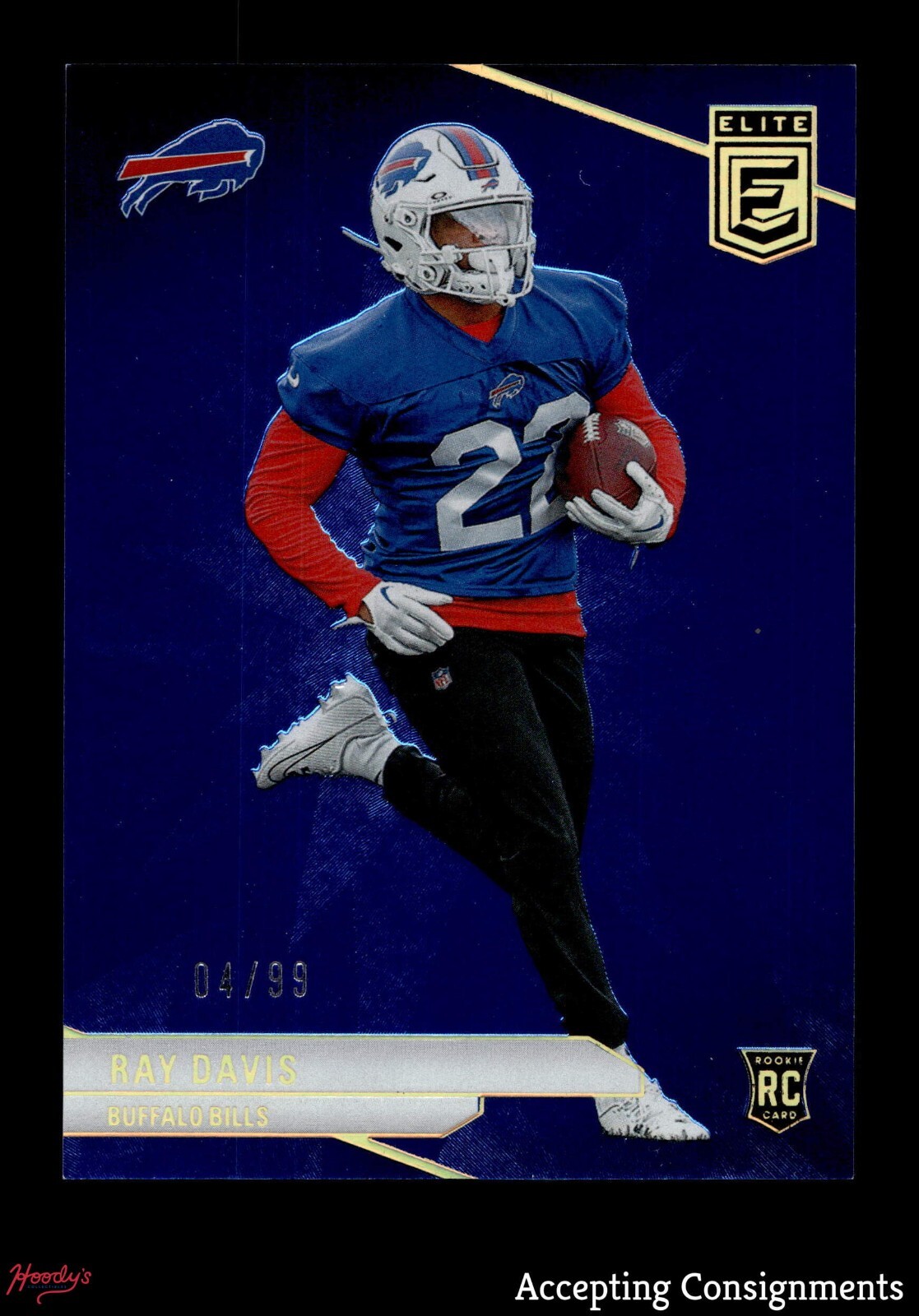2024 Elite Blue #154 Ray Davis 4/99 ROOKIE RC BILLS