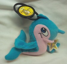 Neopets BLUE  PINK FLOTSAM KEYCHAIN 4" Plush STUFFED ANIMAL 2005 McDonald's