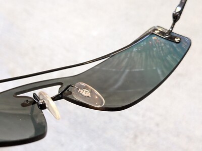 Prada Sunglasses SPR61V Rainbow Mirrored Black Rimless Metal 70-18