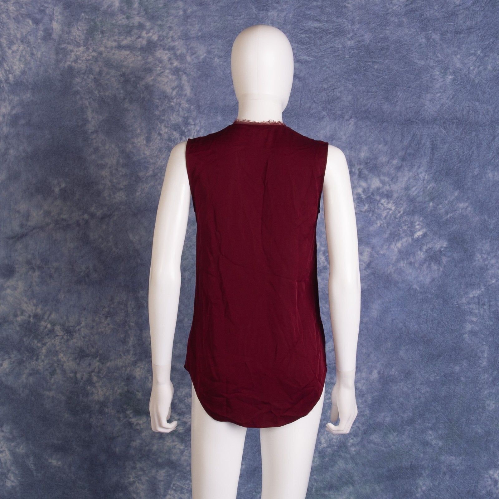 Theory Taneah Modern GGT Blouse 100% Silk Burgundy Size P/TP XS
