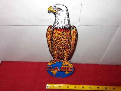 #ad 3 7 8 x 9 3 4 in CASE EQUIPMENT EAGLE ADV. SIGN HEAVY METAL PORCELAIN # Z 153 $104.99