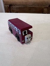 Thomas  Friends Bertie The Bus Wooden Railway 2002 Retired Vintage Burgundy