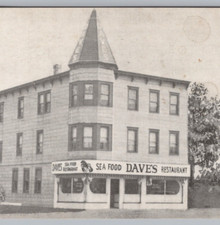 1956 Dave's Sea Food, F Street, Belmar, Monmouth County, NJ B&W Postcard Posted