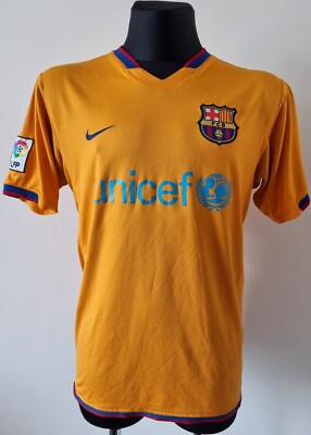 06-07 NIKE MESSI FCバルセロナ シャツ メッシ BNWT 06-07 FC Barcelona NIKE Away Jersey Orange Messi #19