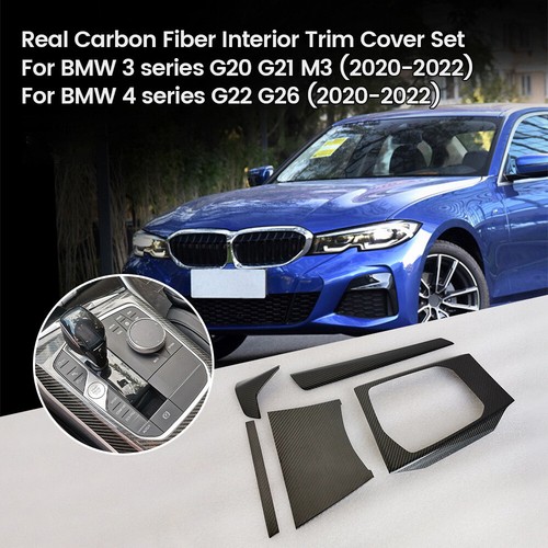 Echt Carbon Interior Karbon Kit Tür Mittelkonsole 5 Teile Satz für BMW G20 G22 - Picture 2 of 19