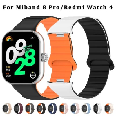 Magnetic Silicone Sport Strap For Xiaomi Mi Band 8 Pro/Redmi Watch 4 Smart Watch