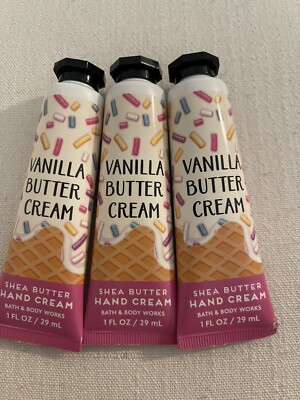 3 Bath & Body Works VANILLA BUTTERCREAM Hand Cream 1 fl oz SET of 3 New