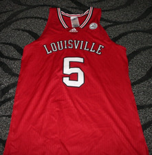Louisville Cardinals Basketball Game Used Throwback Red Jersey Huntley-Hatfield
