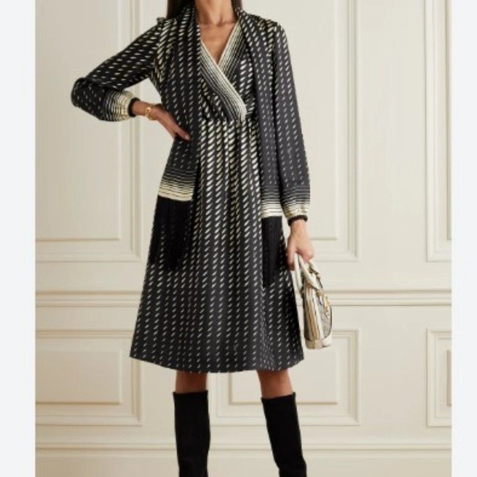 Robe Gucci wrap en soie avec écharpe IT36 US0