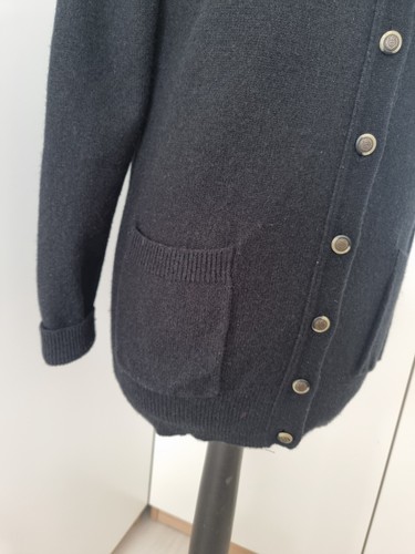 WOOLOVERS Black Cardigan 100 % Lambs Wool Ladies Size S - Picture 3 of 12