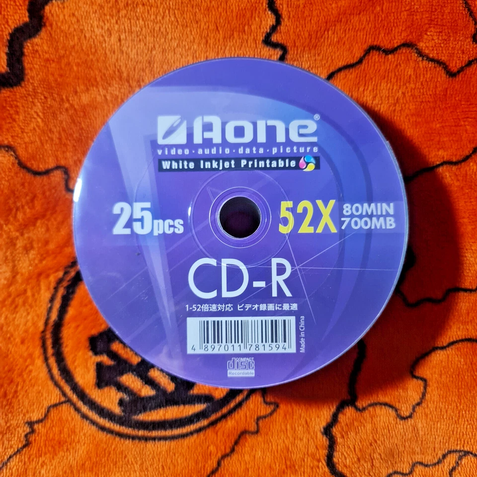 Aone 25 Pack White Inkjet Printable CD-R CD Blank Media Discs 52x 700mb SEALED - Image 2 of 4
