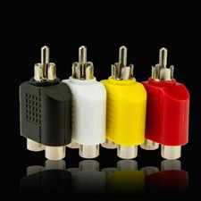 4x RCA Y Splitter 1 Male to 2 Female Cable Adapter Plug Video Audio Hot AV M0R2