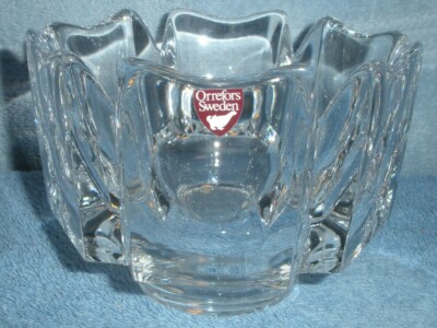 ORREFORS SWEDEN CLEAR GLASS BOWL WITH ORIGINAL TAG