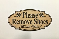 2" x 4" - "Please Remove Shoes" Doorbell Sign