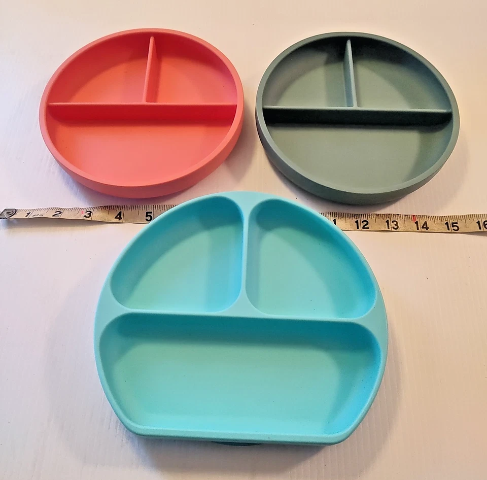 Placas de Silicona para Alimentación de Bebés Lote de 3=BUMKINS + OB DESIGNS Fondo de Succión EC Foto 3 de 4