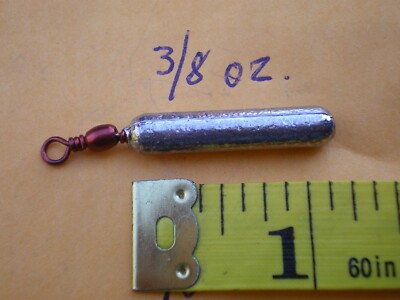 15 PCS. BOTTOM BOUNCER PENCIL SINKER 3/8 OZ. W/#7 RED BARREL SWIVEL