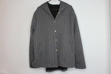 Womens Button-Up Jacket with Hood Grey
