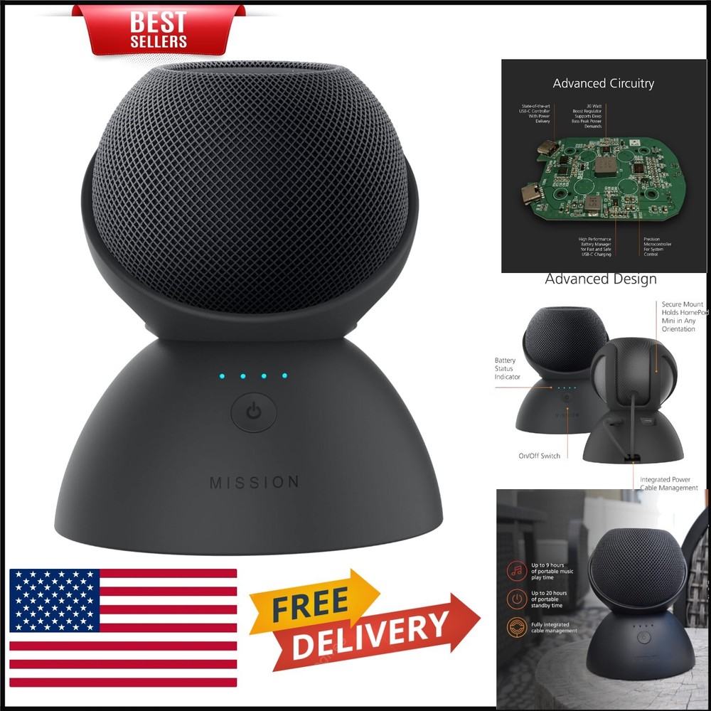 Mission Battery Base for HomePod Mini – 9-Hour Portable Music Freedom