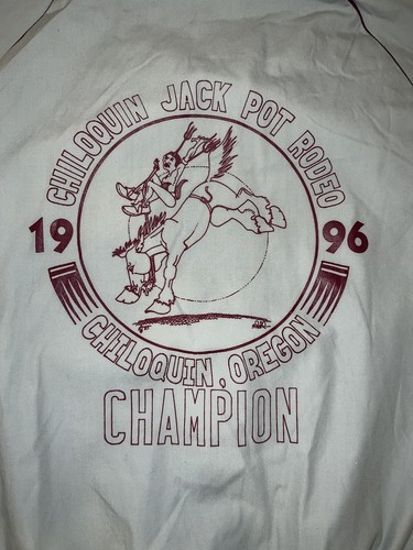 Vintage Western Navajo Rodeo Jacket XL Bomber Indian 1996 Chiloquin OR Champion - Picture 8 of 11