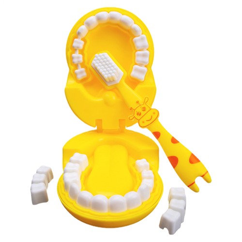 1set Teeth Brushing Toys for Toddlers Cartoon Giraffe Early Education Tooth Toys