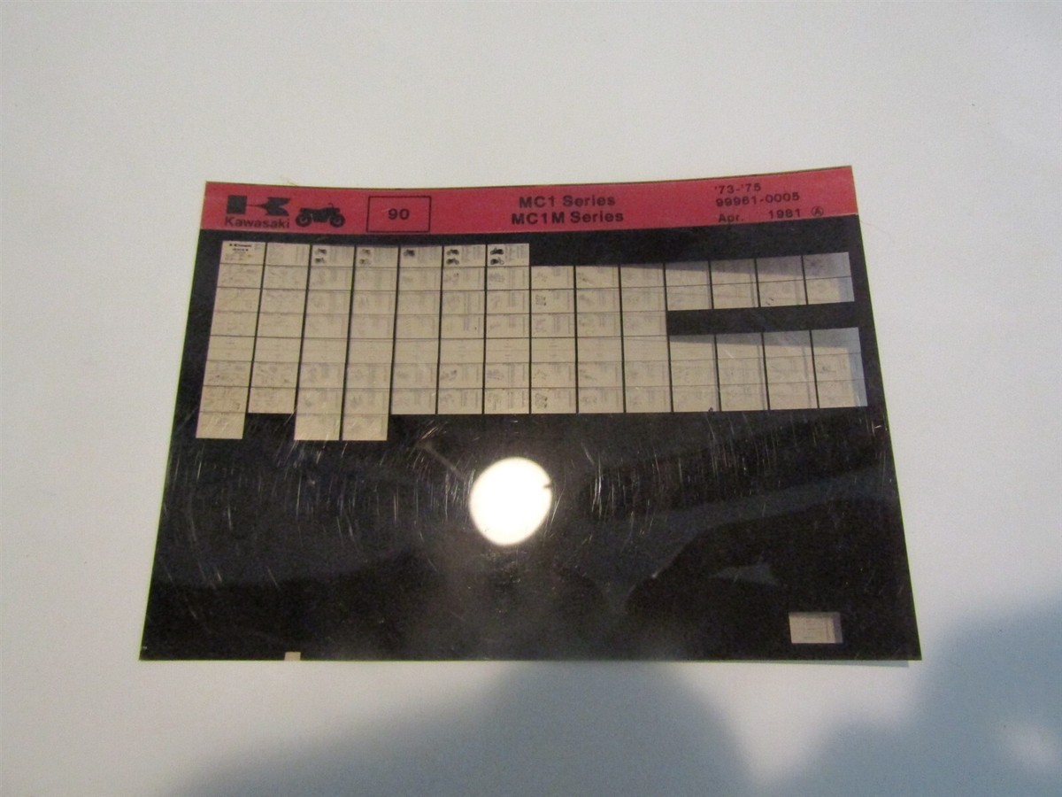 KAWASAKI 1973 - 1975 MC1 SERIES MOTORCYCLE MASTER PARTS CATALOG