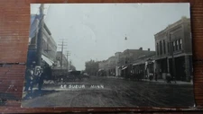 Antique RPPC LE SUEUR, MINNESOTA Main Street, 1916