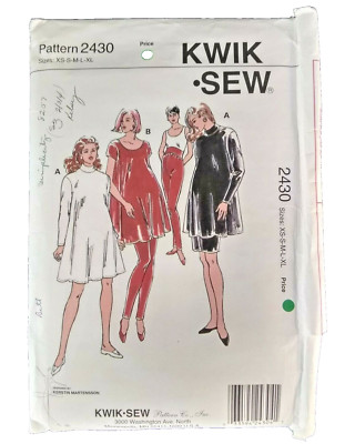 Kwik Sew Pattern 2430 Ladies Maternity Dresses Tunics Pants Skirt XS S M L XL CT