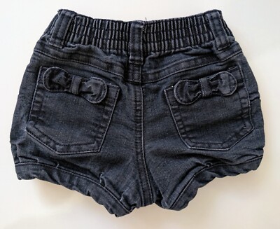 US POLO ASSN Baby Girls Bubble Denim Blue Jean Shorts