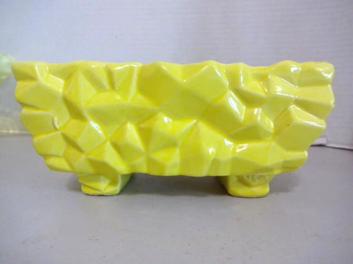 Vintage 1930s Brush McCoy Pottery Bright Yellow Pebble Planter