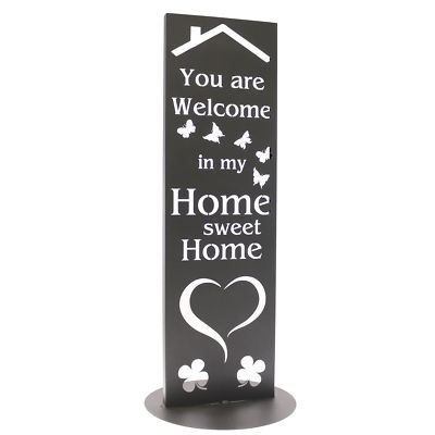 Gartenschild Anthrazit Dekosäule '' Home sweet Home '' 100cm x 30cm Bentatec