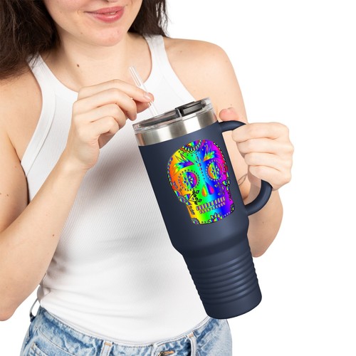 Taza de viaje colorida con aislamiento de calavera - Día de los muertos - Imagen 33 de 33