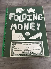 Folding Money Volume Two Magic Trick Book 1968 Magicican Performance 