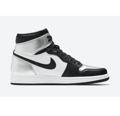 Nike Air Jordan 1 Retro High OG Silver Toe Sizes CD0461-001 Black