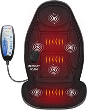 Back Massager with Heat, Memory Foam Chair Massage Pad, 5 Massage Modes & 2 Heat