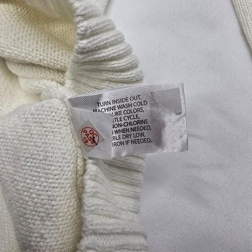 Us Polo Assn Men's Large Ivory Black 1/4 Quarter Zip Cotton Sweater Pullover - Picture 10 of 19