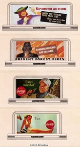 Railroad billboards for N or Z scale #45, Coca Cola locomotive engineer / girl