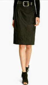 New-Polo-Ralph-Lauren-Womens-Wool-Pin-Stripe-Pencil-Skirt-Black-Size-12-245