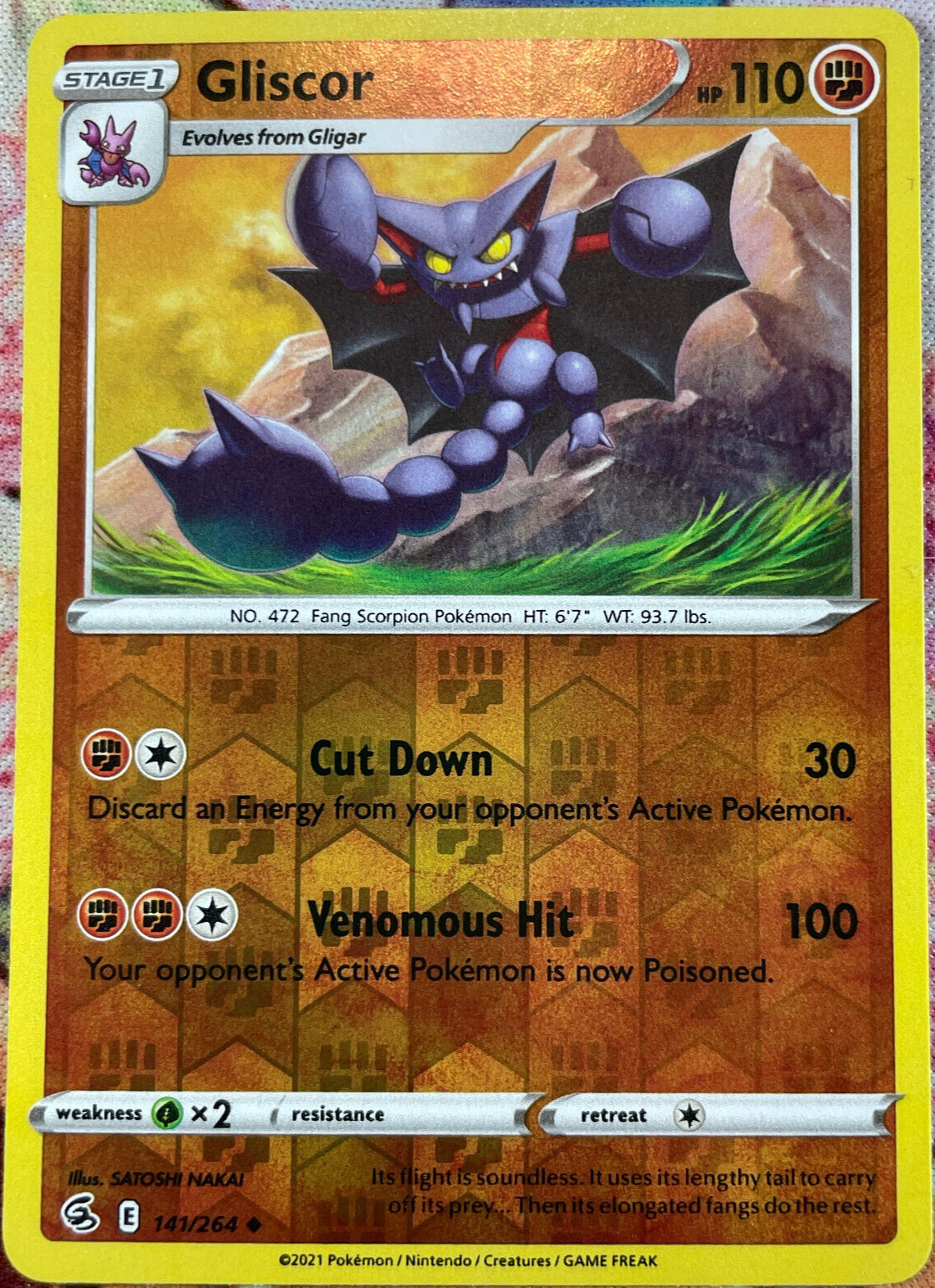 Gliscor Reverse Holo - 141/264 - Fusion Strike Pokemon 2021