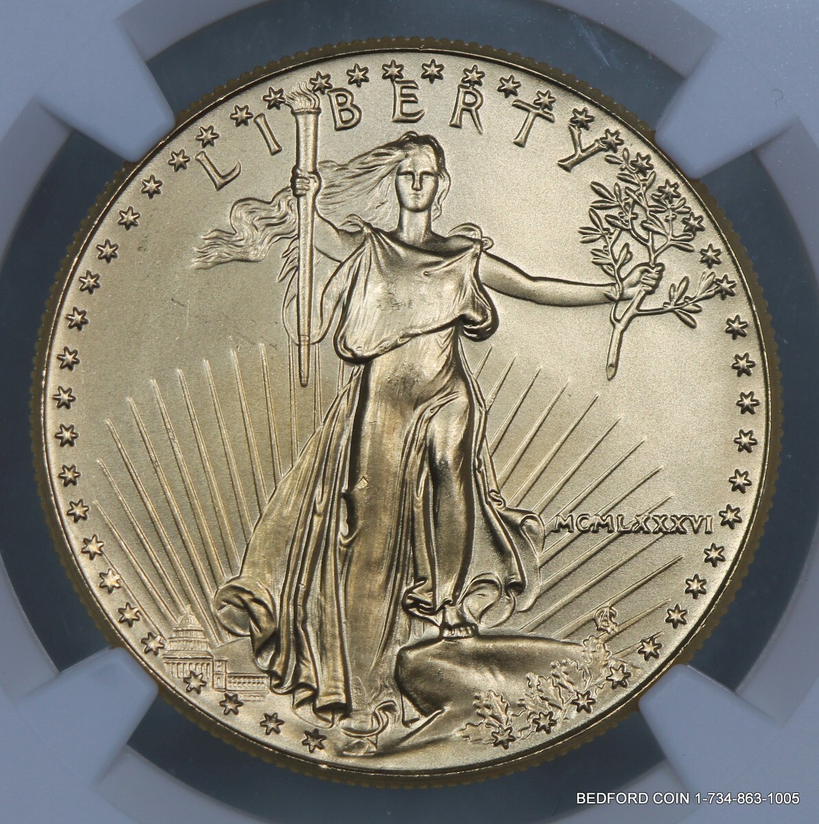 NGC MS69 1986 50 1 OZ GOLD AMERICAN EAGLE 1ST YEAR OF ISSUE MCMLXXXVI ngc-ms69-1986-50-1-oz-gold-american-eagle-1st-year-of-issue-mcmlxxxvi
