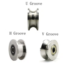 2 Pack U/V/H Groove Pulley Wheel for Rope Wall Mounted Silent Cable Pulley